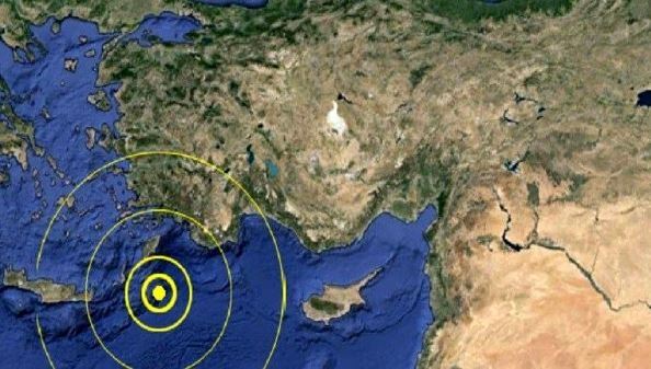 Akdeniz'de 4.9 büyüklüğünde deprem!