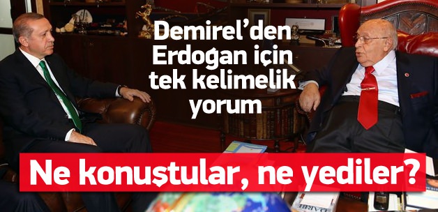 Demirel'den Erdoğan'ın için tek kelimelik yorum